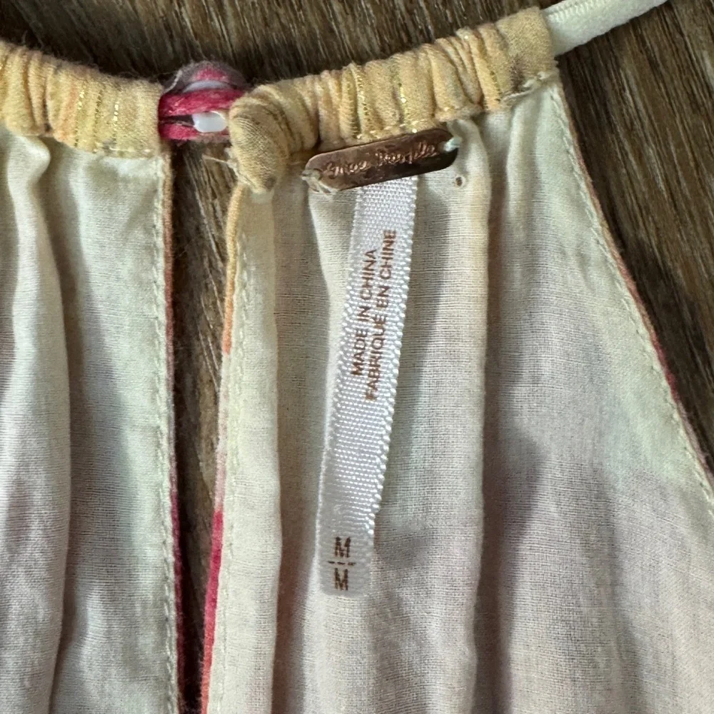 Free People Indian Summer Lurex Mini Dress Size Medium Boho Festival - Picture 7 of 9